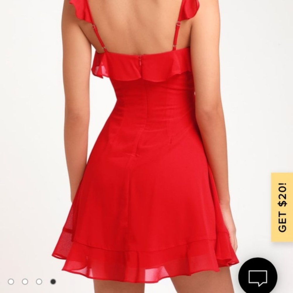 At the Fairgrounds Red Ruffled Mini Dress - Picture 3 of 7